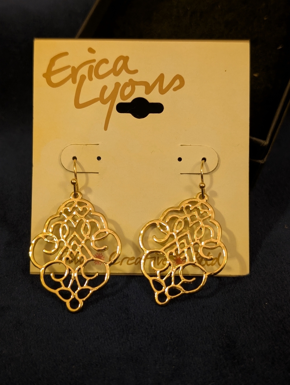 Erica Lyons Gold Filigree Drop Earrings